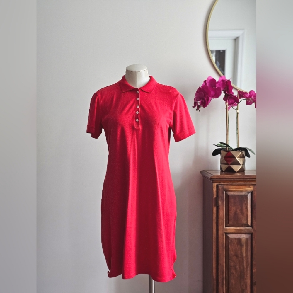 Esmara Red Polo Dress Slim Fit Stretch Short Sleeve Casual Women